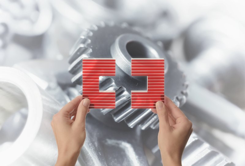 Zahnrad mit Klammer Bild von einem Zahnrad mit der SERV-Klammer