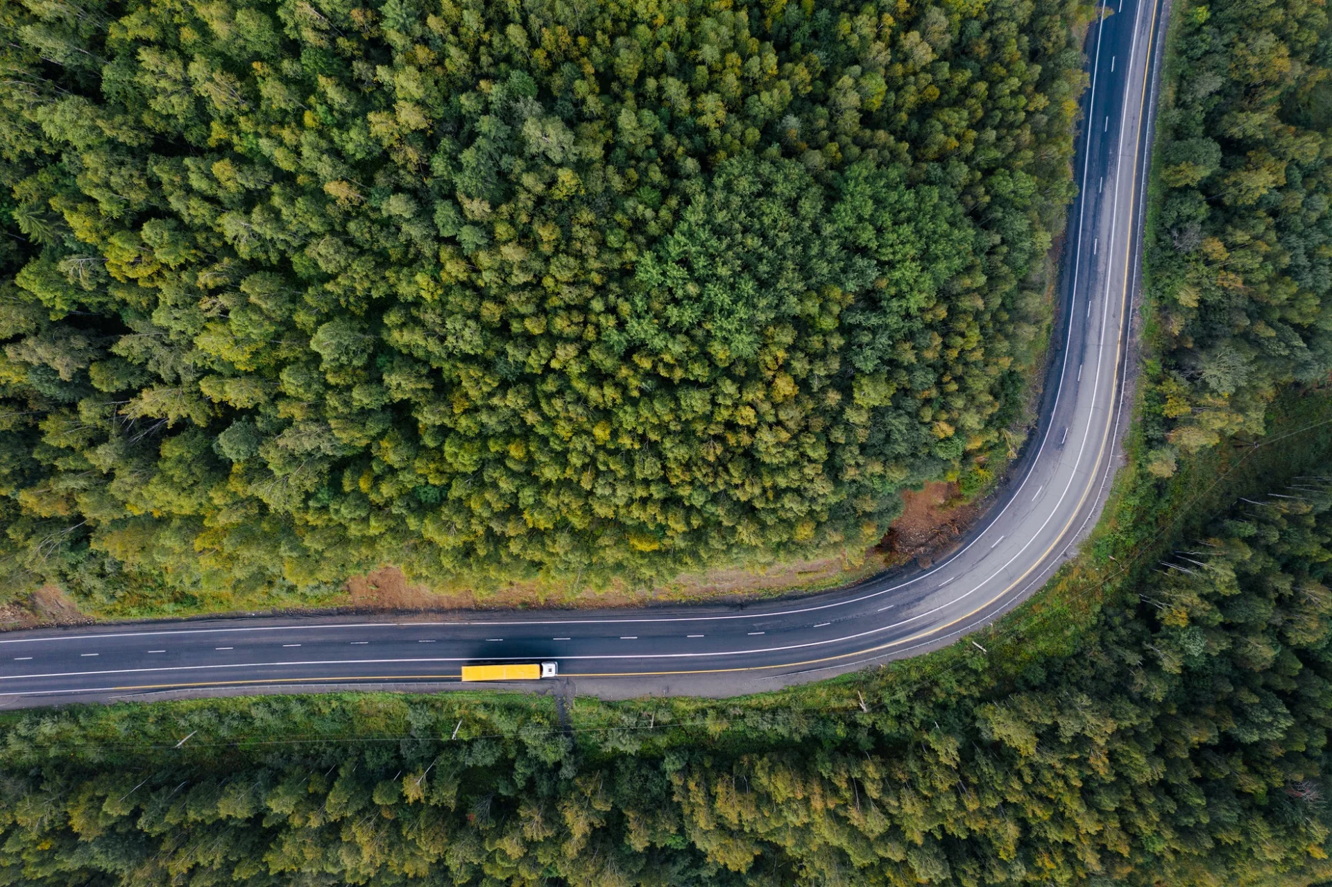 Strasse mit Lastwagen
