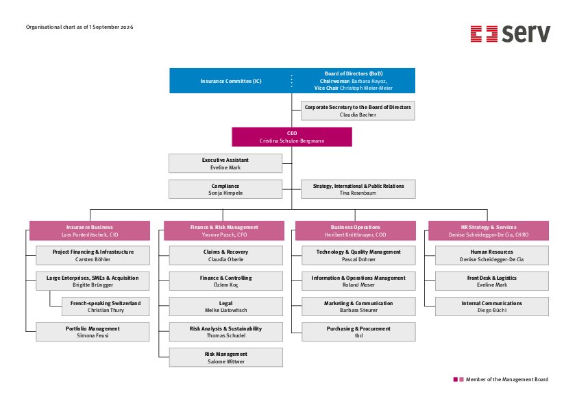 SERV's organisational chart