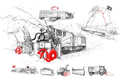 The Zaugg snow blower locomotive is able to clear 7 500 tonnes of snow per hour. Illustration: Oculus