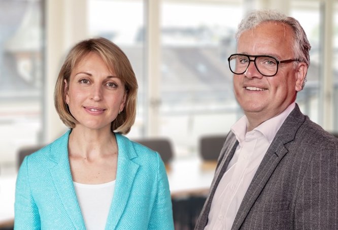 Vira Tsymbalyuk – SERV and Alexander Otten – Atradius DSB Vira Tsymbalyuk (SERV) und Alexander Otten (Atradius DSB)