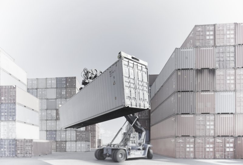 Kran mit Container